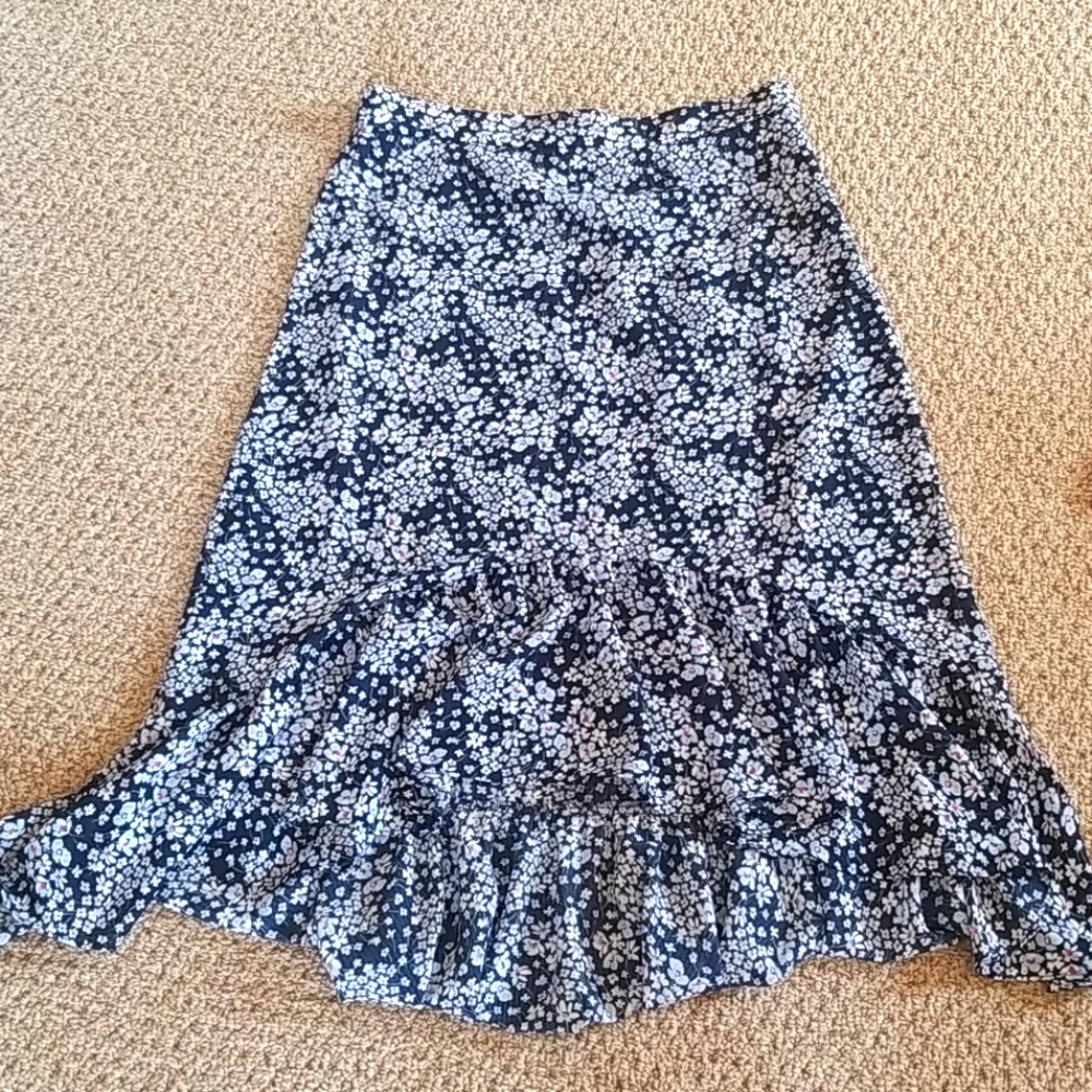 Floral High-Low Midi skirt